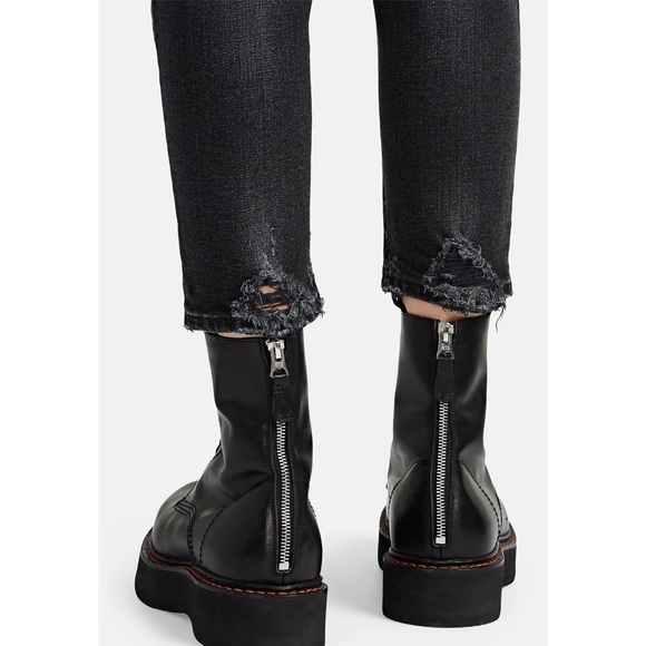 Moussy VINTAGE Velma Black-wash Distressed Skinny Jeans In Light Black 28 - Picture 3 of 11